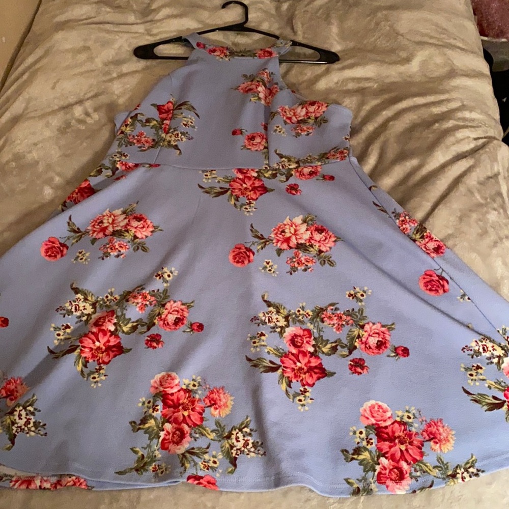 NOBO size XXL blue high collar dress with flowers